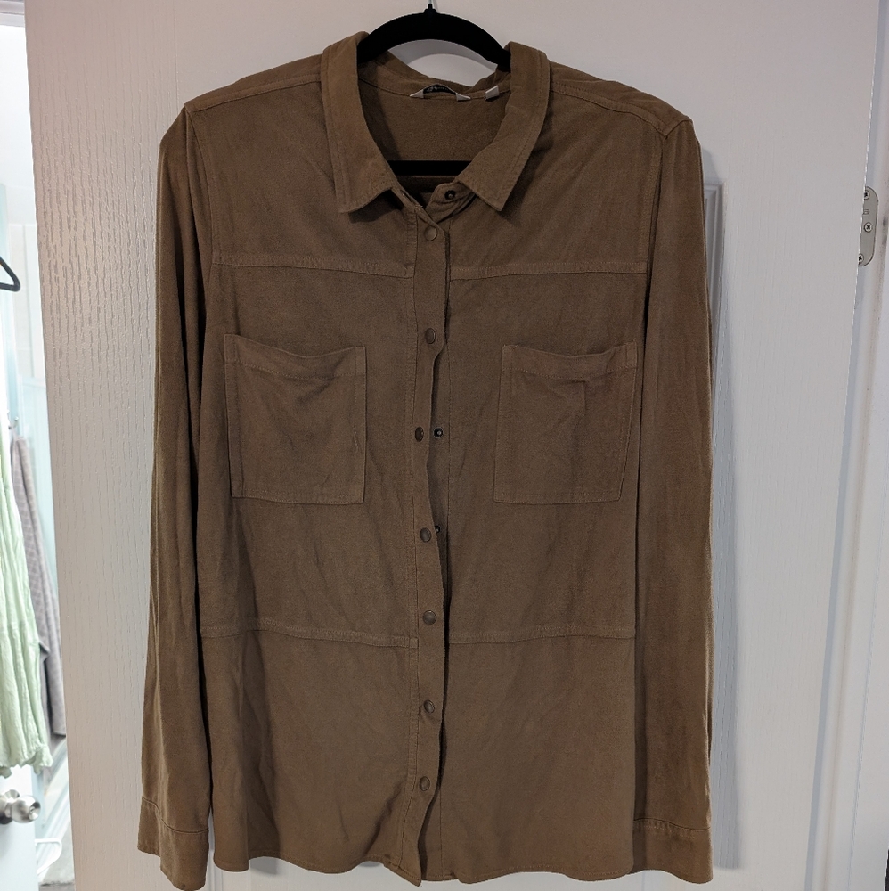 2/$40 ✨Reitmans Faux Suede Button Up - Picture 2 of 5